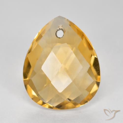 3.49ct 天然 深金橙色 黄水晶, 梨形, VVS-VS
