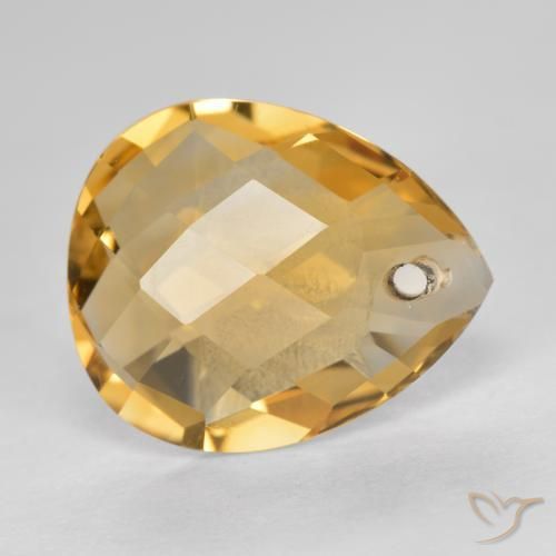 3.49克拉天然黄水晶，梨形，VVS-VS