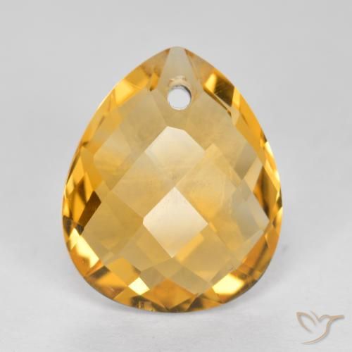 3.61ct 天然 深金色 黄水晶, 梨形, VVS-VS