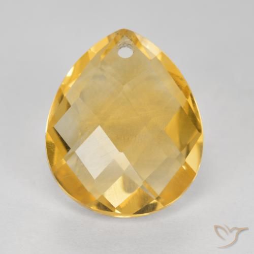 3.80ct 天然 中深金色 黄水晶, 梨形, VVS-VS