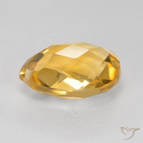 3.80克拉天然黄水晶，梨形，VVS-VS