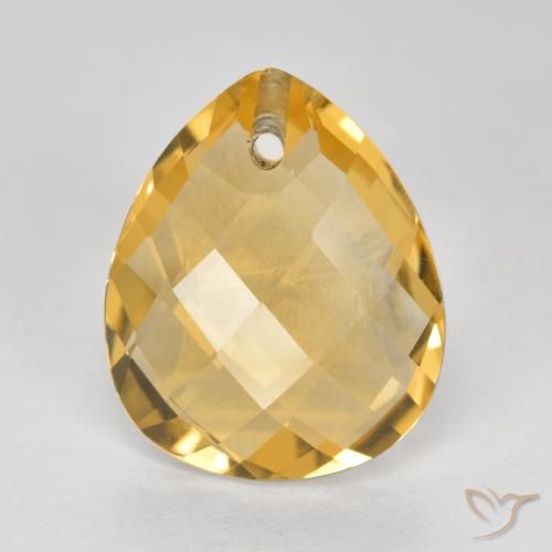 3.39ct 天然 黄金色 黄水晶, 梨形, VVS-VS