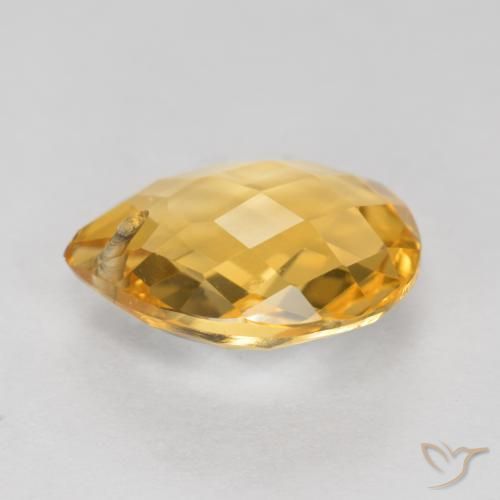 3.39克拉天然黄水晶，梨形，VVS-VS