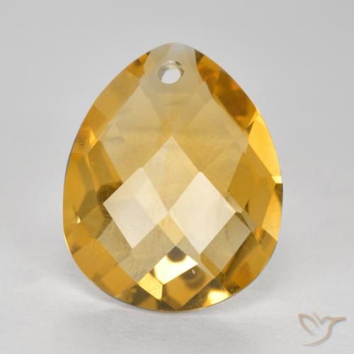 2.98ct 天然 深金 黄水晶, 梨形, VVS-VS