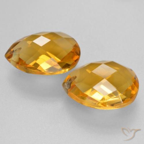 6.78天然金色黄水晶，梨形，11.9×9.9毫米，VVS-VS