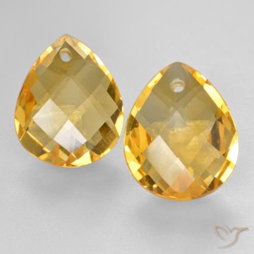 7.73ctw 天然 中深金色 黄水晶, 梨形, VVS-VS