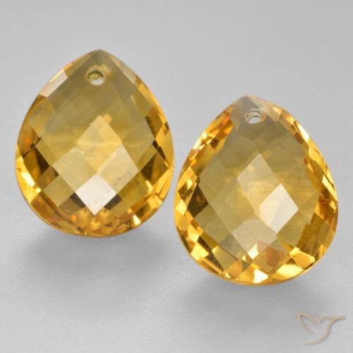 7.54ctw 天然 深金 黄水晶, 梨形, VVS-VS