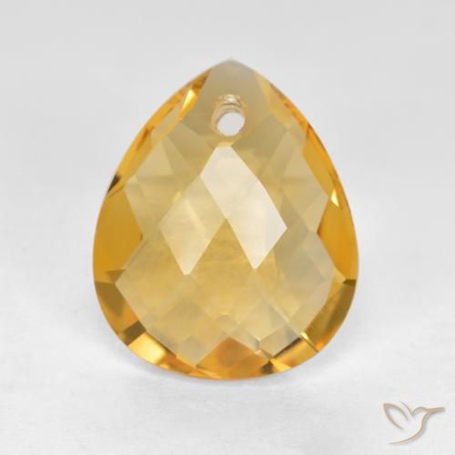 3.17ct 天然 中深金色 黄水晶, 梨形, VVS-VS