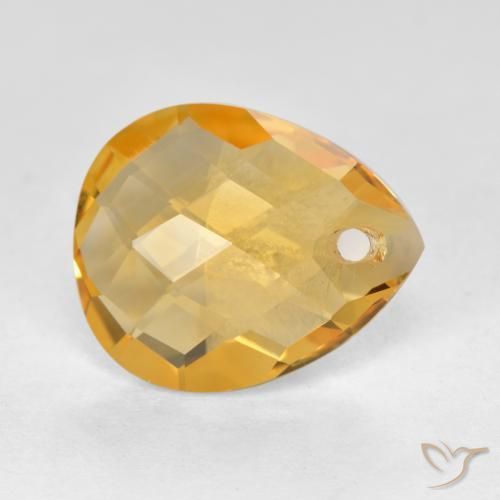 3.17克拉天然黄水晶，梨形，VVS-VS