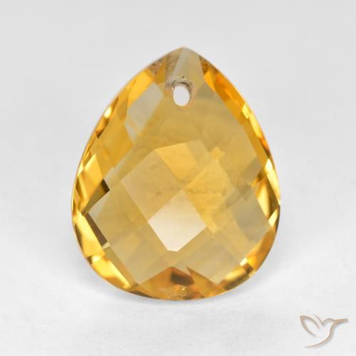 3.50ct 天然 深金色 黄水晶, 梨形, VVS-VS