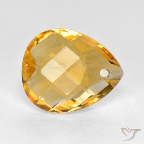 3.50克拉天然黄水晶，梨形，VVS-VS
