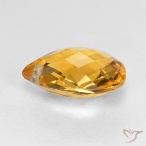 3.50克拉天然黄水晶，梨形，VVS-VS