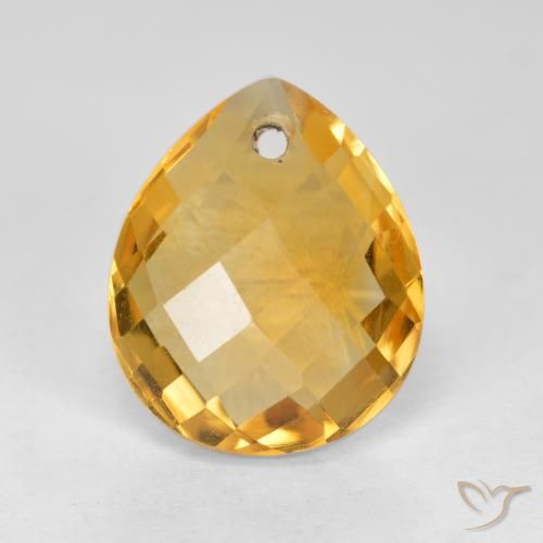 3.88ct 天然 深金橙色 黄水晶, 梨形, VVS-VS