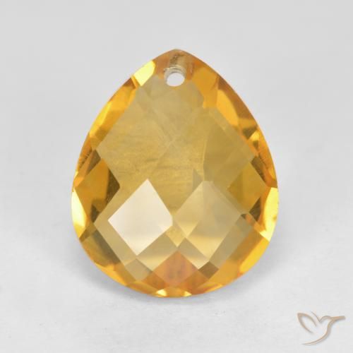 3.75ct 天然 深金色 黄水晶, 梨形, VVS-VS