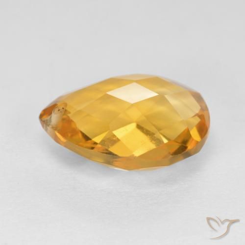 3.75克拉天然黄水晶，梨形，VVS-VS