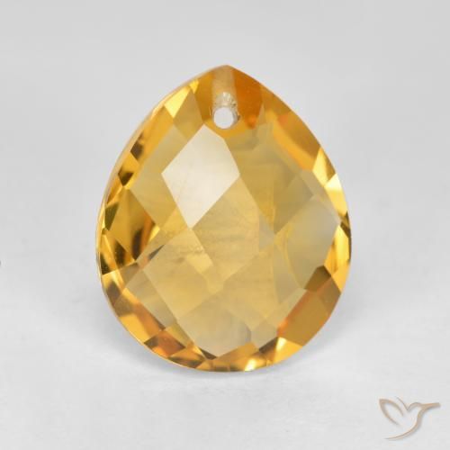 3.57ct 天然 深金色 黄水晶, 梨形, VVS-VS