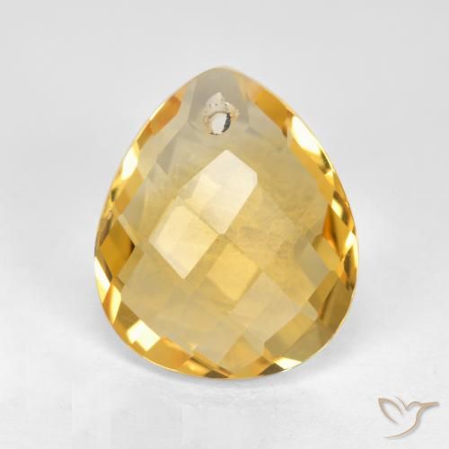 3.02ct 天然 中金 黄水晶, 梨形, VVS-VS