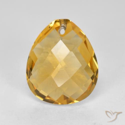 3.68ct 天然 深金色 黄水晶, 梨形, VVS-VS