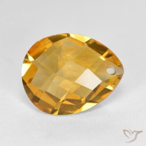 3.26克拉天然黄水晶，梨形，VVS-VS