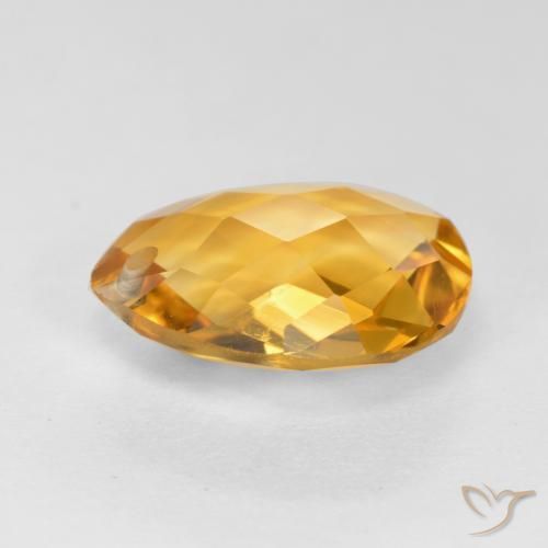 3.26克拉天然黄水晶，梨形，VVS-VS