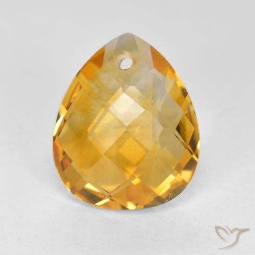 3.56ct 天然 深金橙色 黄水晶, 梨形, VVS-VS
