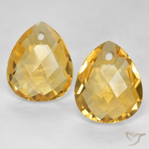 7.20ctw 天然 中深金色 黄水晶, 梨形, VVS-VS