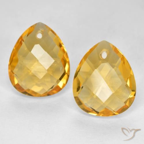 7.38ctw 天然 深金色 黄水晶, 梨形, VVS-VS
