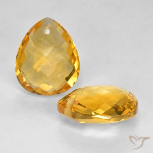 7.38克拉天然黄水晶，梨形，VVS-VS