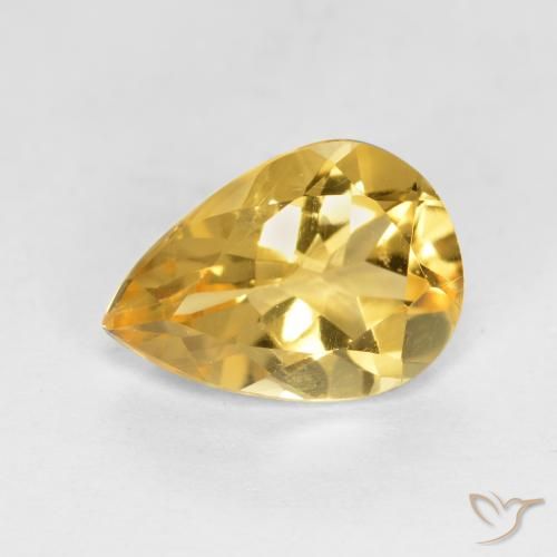 1.62ct 天然 金橙色 黄水晶, 梨形, VVS-VS