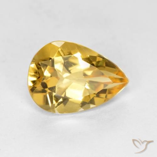 1.62克拉天然黄水晶，梨形，VVS-VS