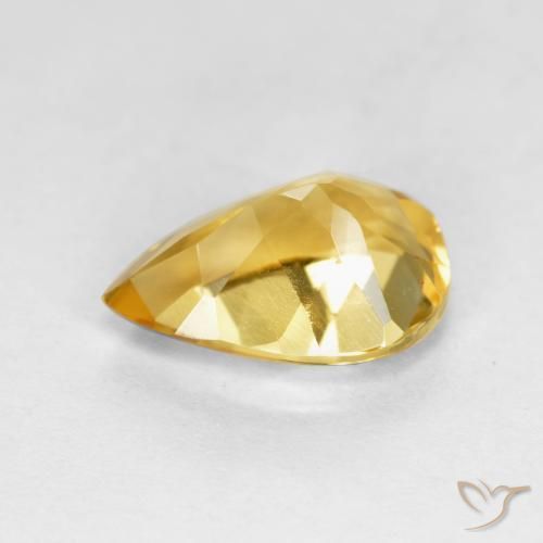 1.62克拉天然黄水晶，梨形，VVS-VS