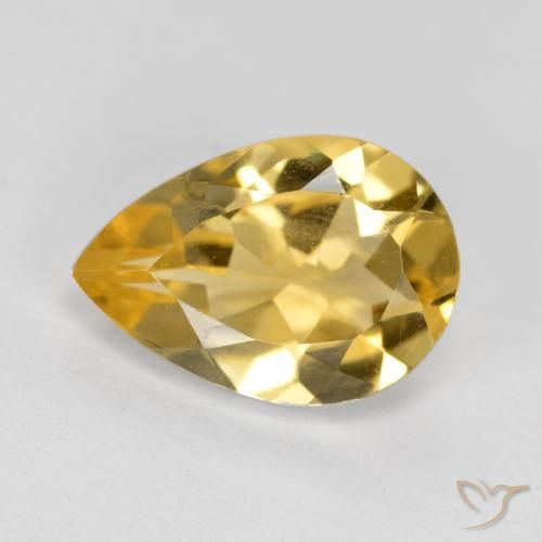 1.63ct 天然 中金 黄水晶, 梨形, VVS-VS