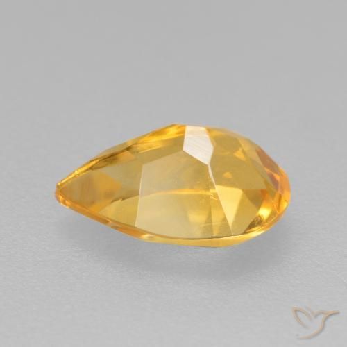 0.77克拉天然黄水晶，梨形，VS