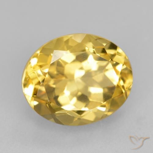 4.38克拉天然黄水晶，椭圆形，VVS-VS