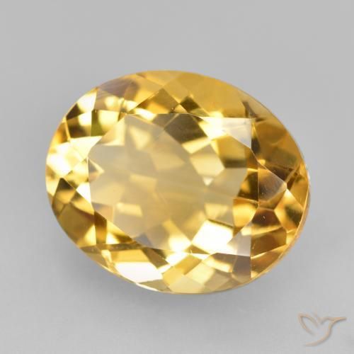4.10克拉天然黄水晶，椭圆形，VVS