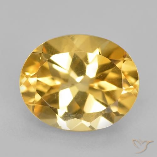 4.68ct 天然 中深金色 黄水晶, 椭圆形, VS