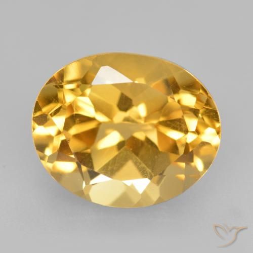 4.86ct 天然 中深金色 黄水晶, 椭圆形, VVS-VS