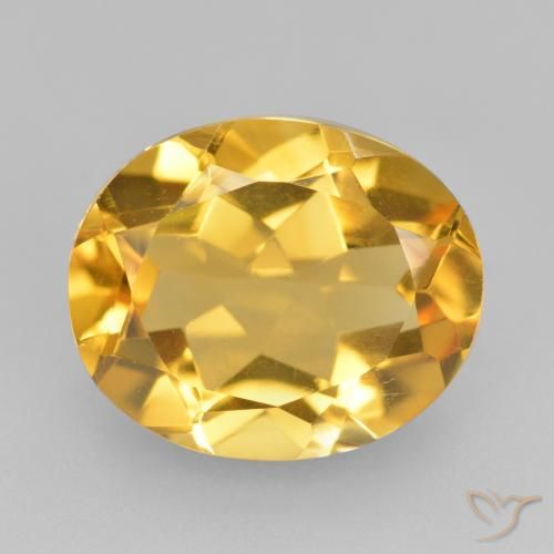 4.10ct 天然 深金橙色 黄水晶, 椭圆形, VVS-VS