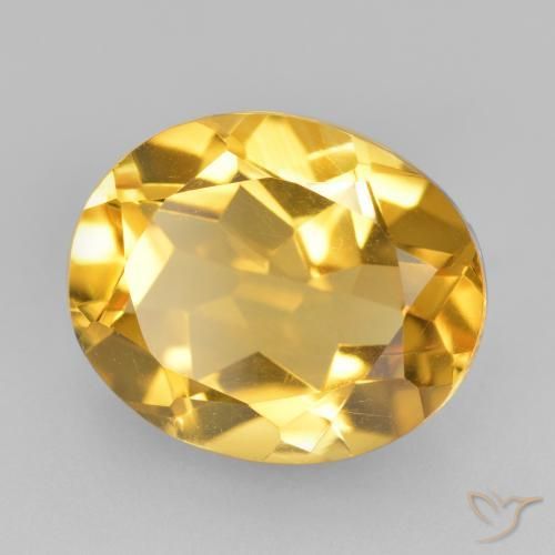 4.10克拉天然黄水晶，椭圆形，VVS-VS