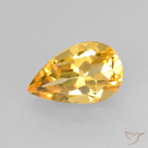 0.85ct 天然 中金 黄水晶, 梨形, VS