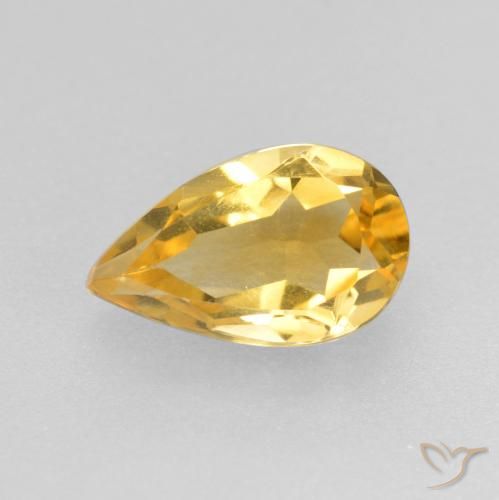 0.75ct 天然 黄金色 黄水晶, 梨形, VS