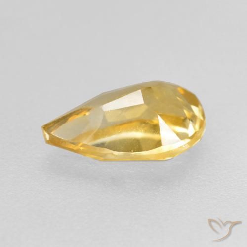 0.75克拉天然黄水晶，梨形，VS