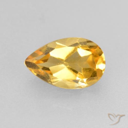 0.79ct 天然 顶级金牌 黄水晶, 梨形, VS