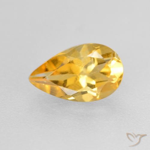 0.82ct 天然 中金 黄水晶, 梨形, VS