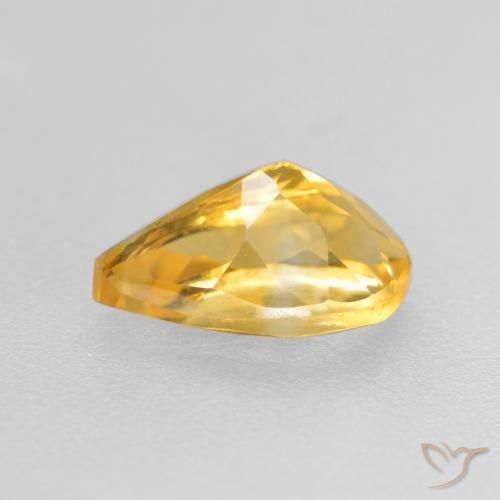 0.82克拉天然黄水晶，梨形，VS