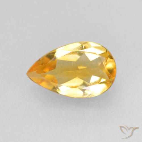 0.66ct 天然 顶级金牌 黄水晶, 梨形, VS