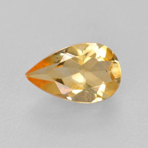 0.70克拉天然金色黄水晶，梨形，8×5.1毫米，VS
