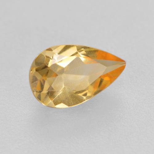 0.70克拉天然金色黄水晶，梨形，8×5.1毫米，VS