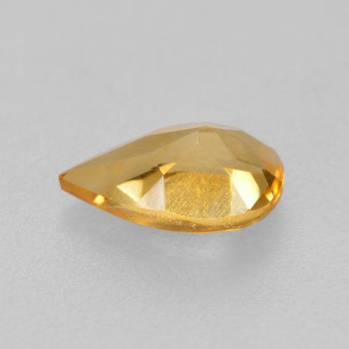 0.70克拉天然金色黄水晶，梨形，8×5.1毫米，VS