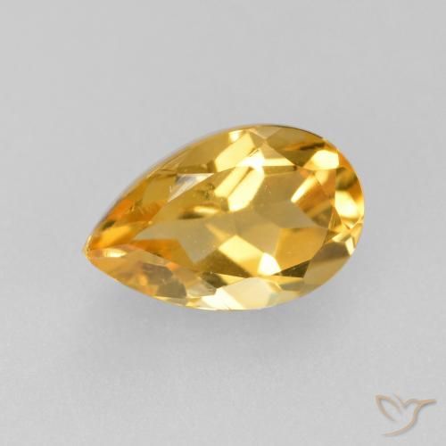 0.87ct 天然 深金色 黄水晶, 梨形, VS